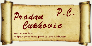 Prodan Čupković vizit kartica
